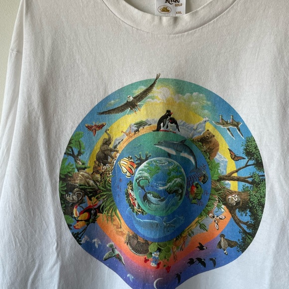 Vintage 90’s Animal Circle of Life Nature Long Sleeve - Picture 3 of 16